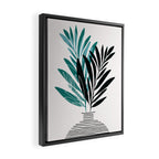Teal Olive Branches Modern Botanical Framed Canvas Print Gallery Image 2