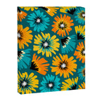 Teal Retro Summer Floral Canvas Print Gallery Image 8
