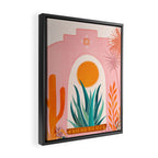 The Day Begins / Desert Garden Landscape Framed Canvas Print Gallery Image 2