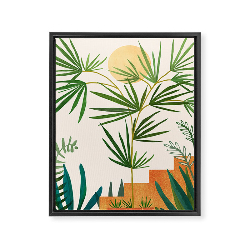 The Good Garden Desert Landscape Illustration Framed Canvas Print Gallery Image 6