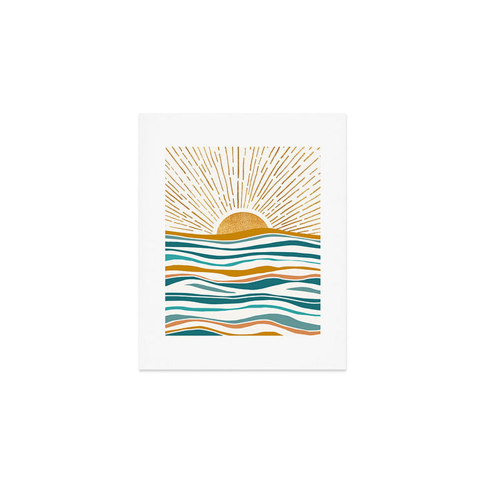 The Sun and The Sea - Gold and Teal Art Print Gallery Image 1
