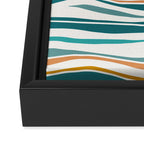 The Sun and The Sea - Gold and Teal Framed Canvas Print Gallery Image 3