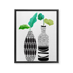 Tribal Vases II with Tropical Greenery Framed Canvas Print Gallery Image 6