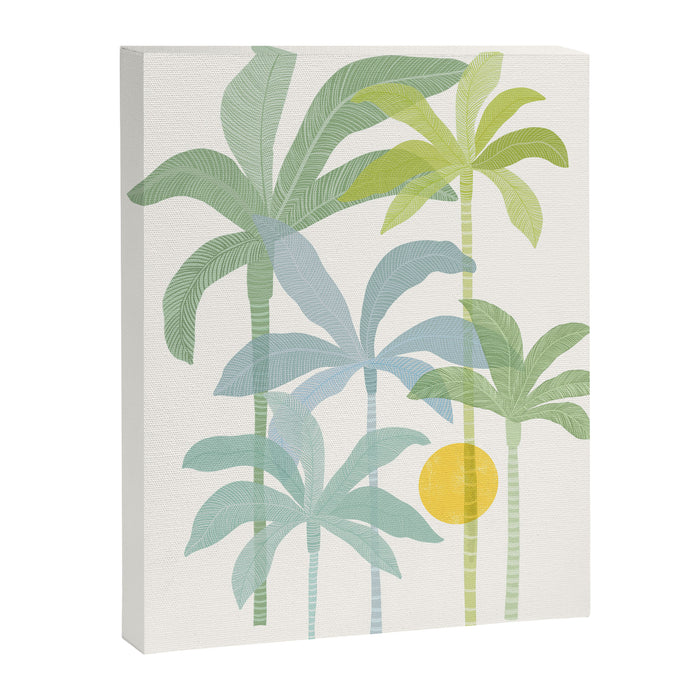 Tropic Sun - palm tree drawing Canvas Print Gallery Image 1