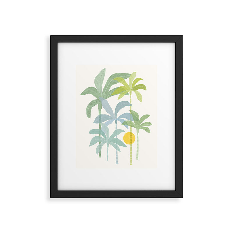 Tropic Sun - palm tree drawing Framed Art Print Gallery Image 5