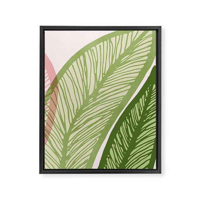 Tropical Banana Leaf Line Art Framed Canvas Print Gallery Image 1