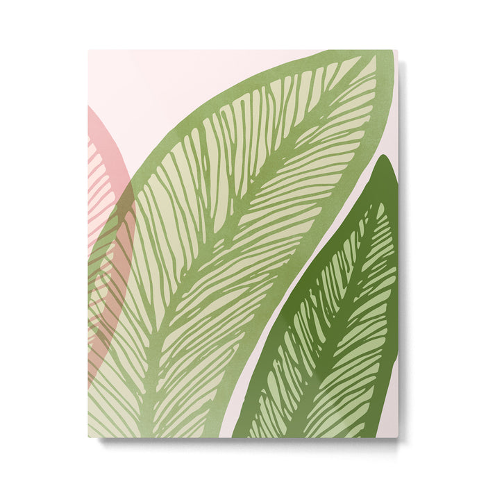 Tropical Banana Leaf Line Art Metal Print Gallery Image 1
