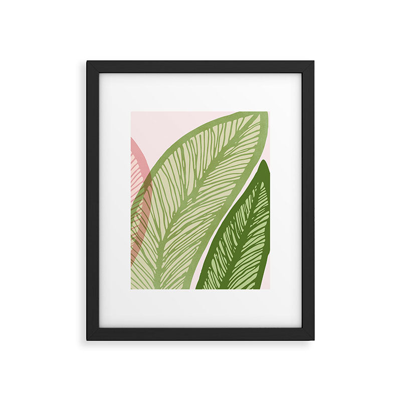 Tropical Banana Leaf Line Art Framed Art Print Gallery Image 6