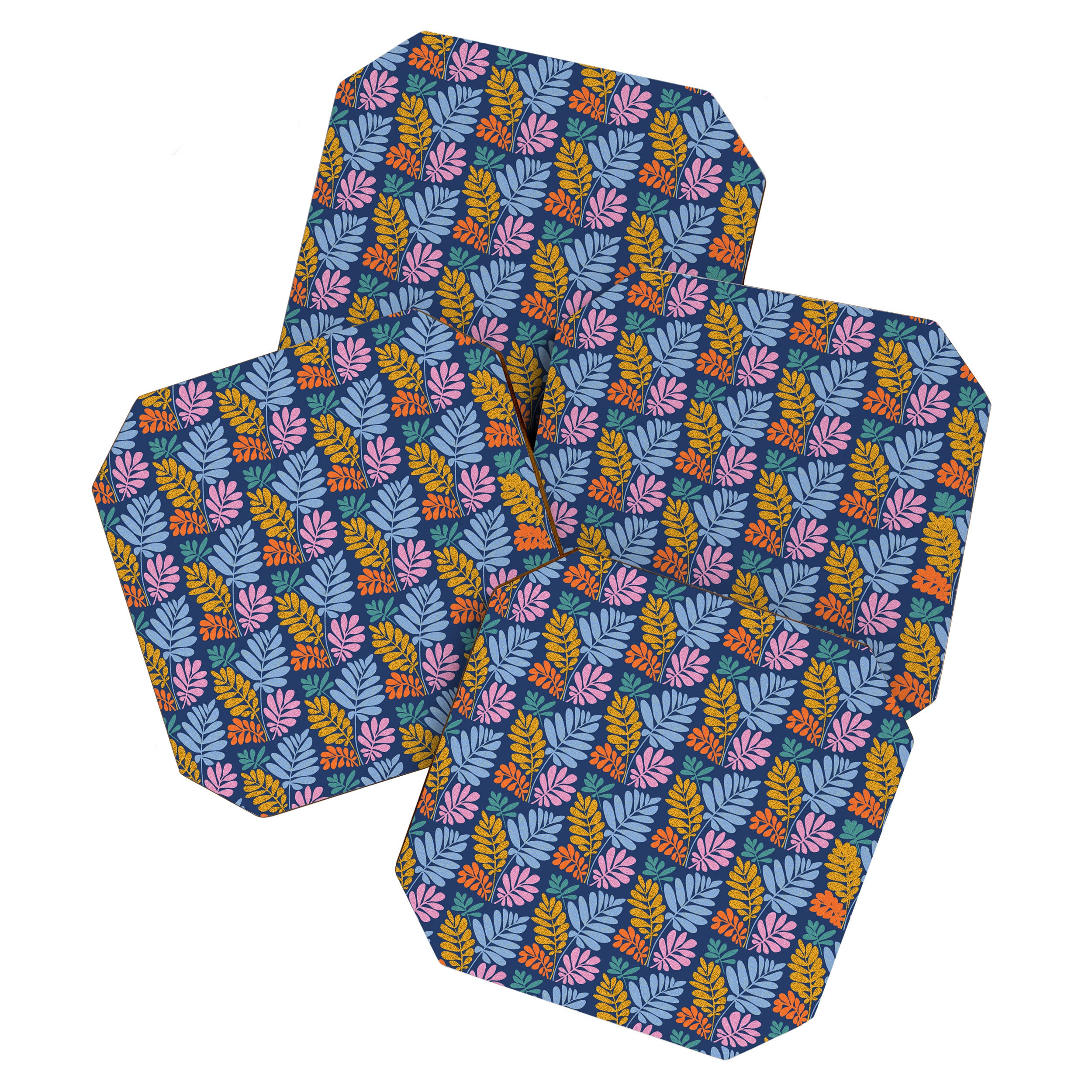 Tropical Bright Night Pattern Coaster Gallery Image 1