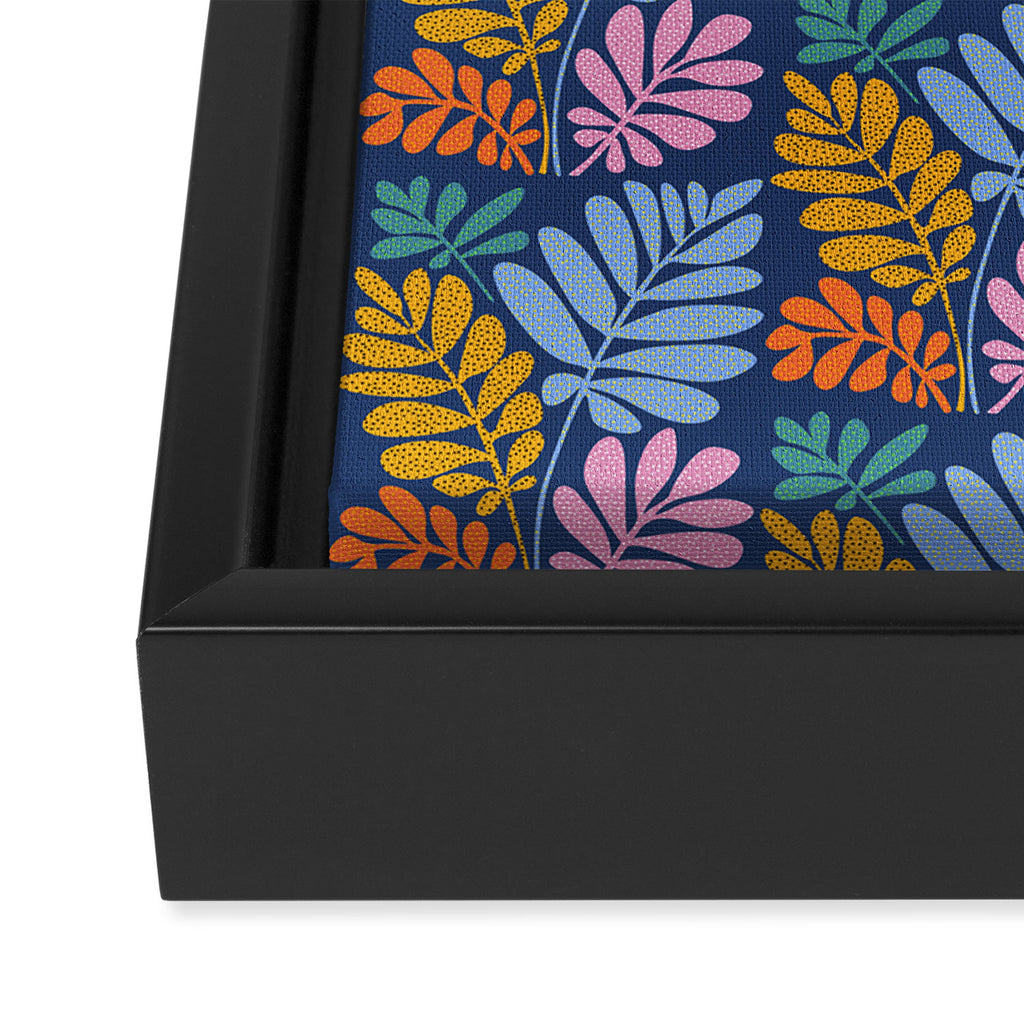 Tropical Bright Night Pattern Framed Canvas Print Gallery Image 3