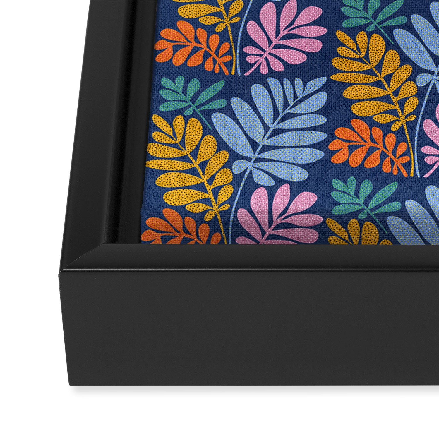 Tropical Bright Night Pattern Framed Canvas Print Gallery Image 3