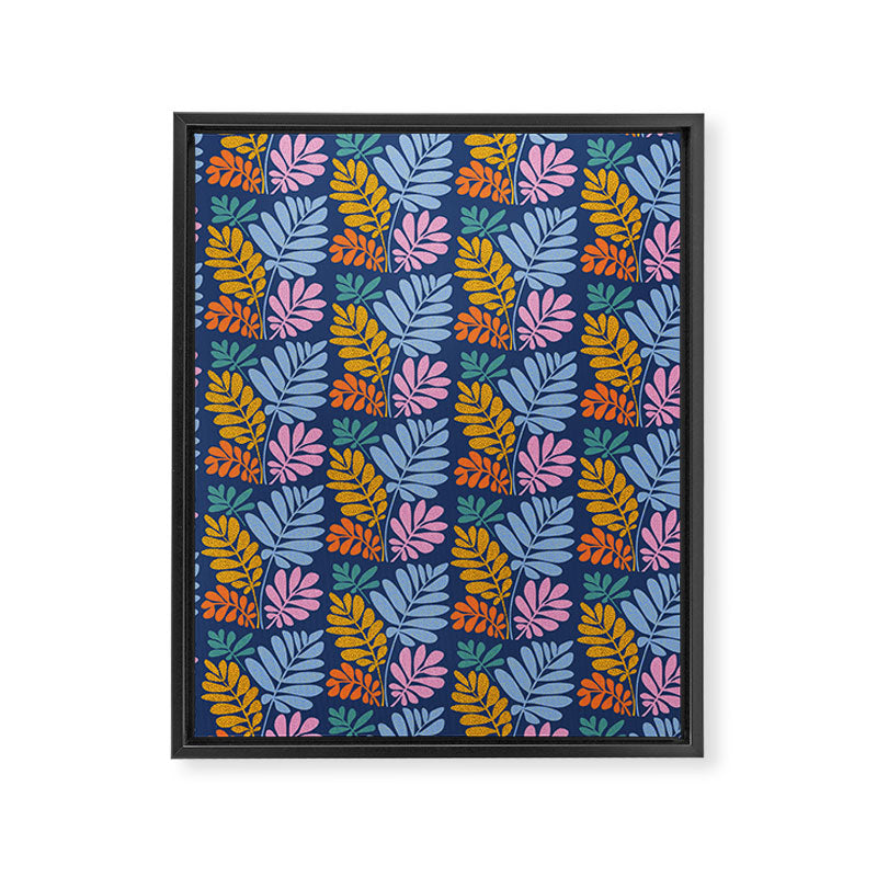 Tropical Bright Night Pattern Framed Canvas Print Gallery Image 8