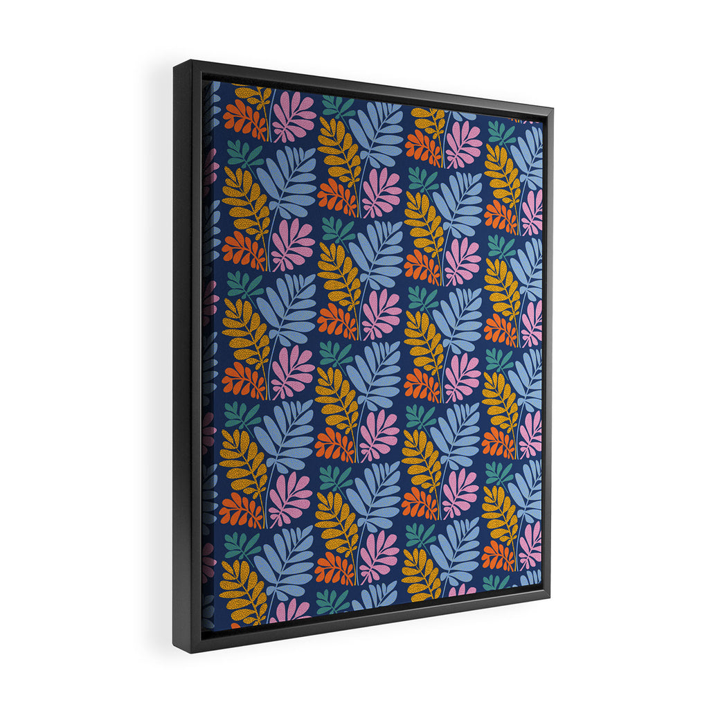 Tropical Bright Night Pattern Framed Canvas Print Gallery Image 2