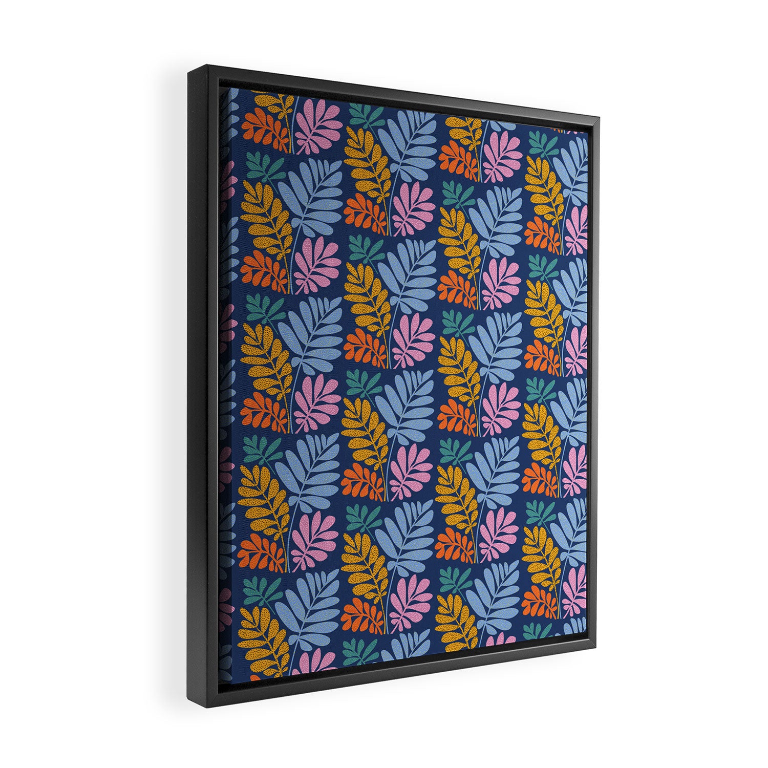 Tropical Bright Night Pattern Framed Canvas Print Gallery Image 2