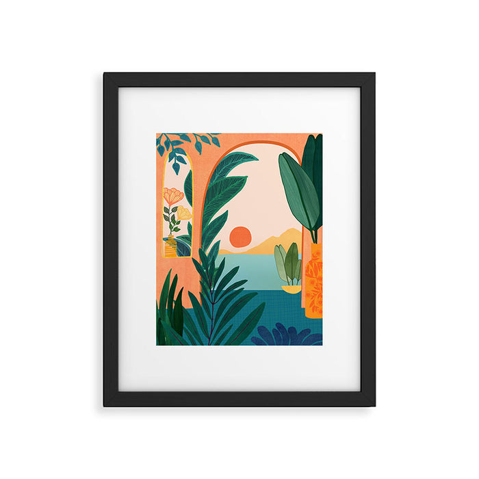 Tropical Evening Sunset Landscape Framed Art Print Gallery Image 1