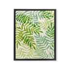 Tropical Forest Fern Fronds - botanical greenery design Framed Canvas Print Gallery Image 8