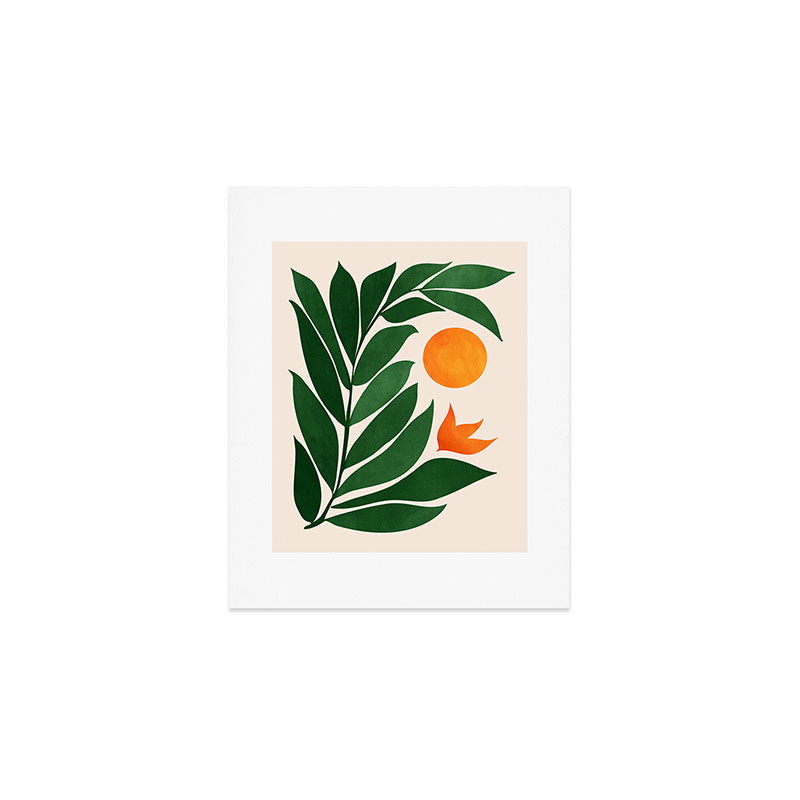 Tropical Forest Sunset / Mid Century Abstract Shapes Art Print Gallery Image 1