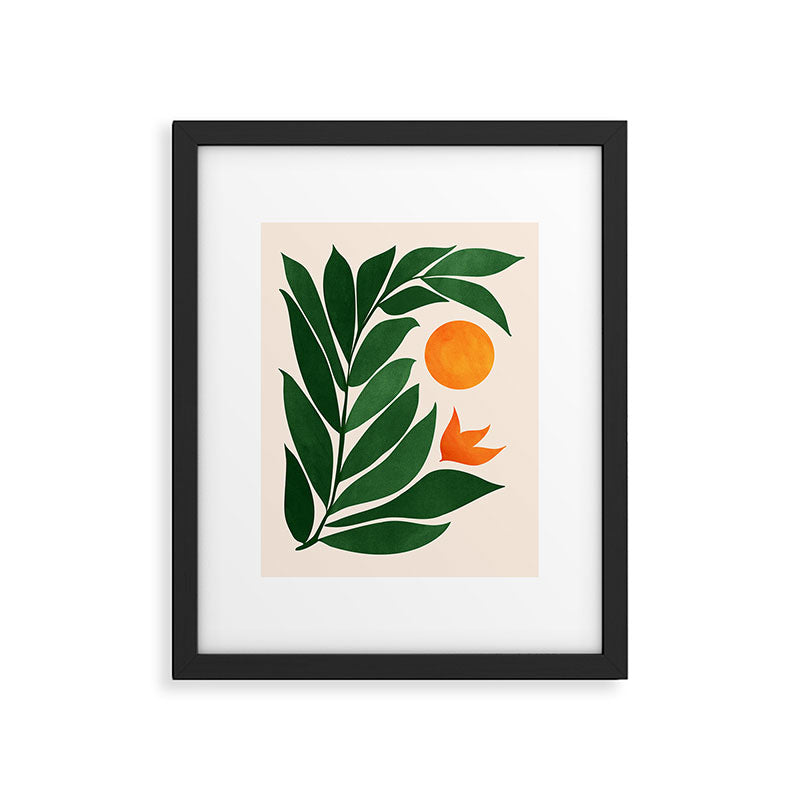 Tropical Forest Sunset / Mid Century Abstract Shapes Framed Art Print Gallery Image 5