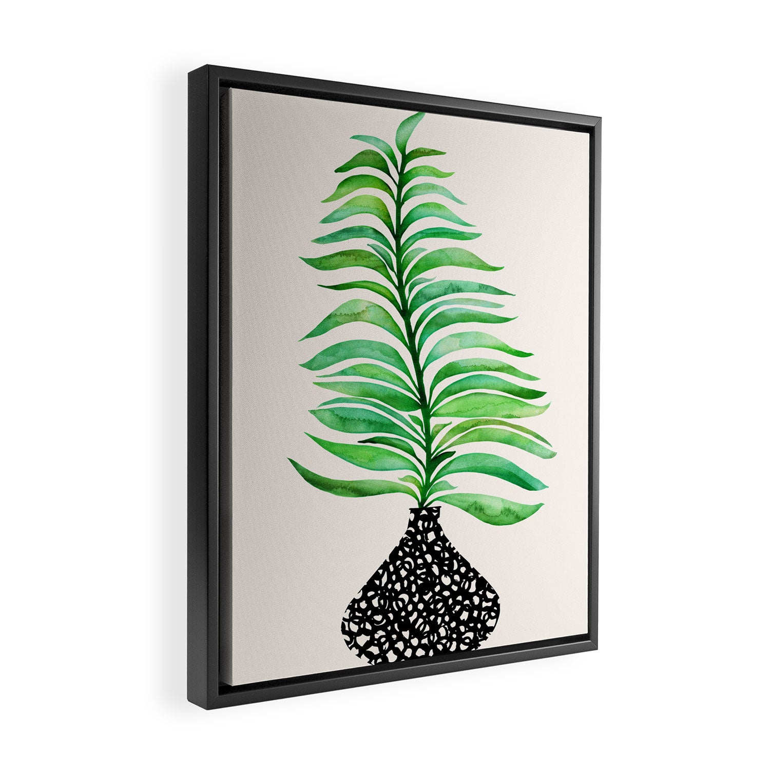 Tropical Leaf Botanical Painting Framed Canvas Print Gallery Image 2