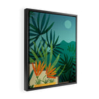 Tropical Moonlight Garden Landscape  Framed Canvas Print Gallery Image 2