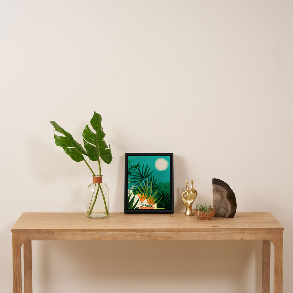 Tropical Moonlight Night Scene Framed Canvas Print Gallery Image 4