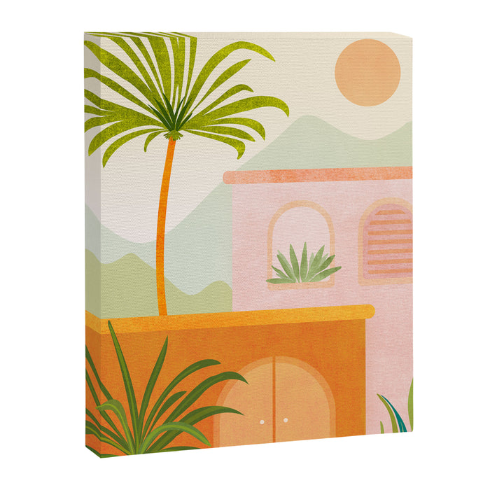 Tropical Mountain Village Landscape Canvas Print Gallery Image 1