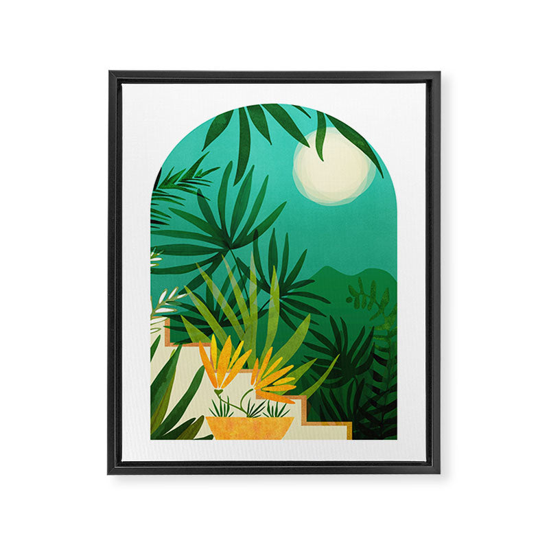 Tropical Night Garden Framed Canvas Print Gallery Image 6