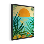 Tropical Ocean View Landscape Illustration Framed Canvas Print Gallery Image 2