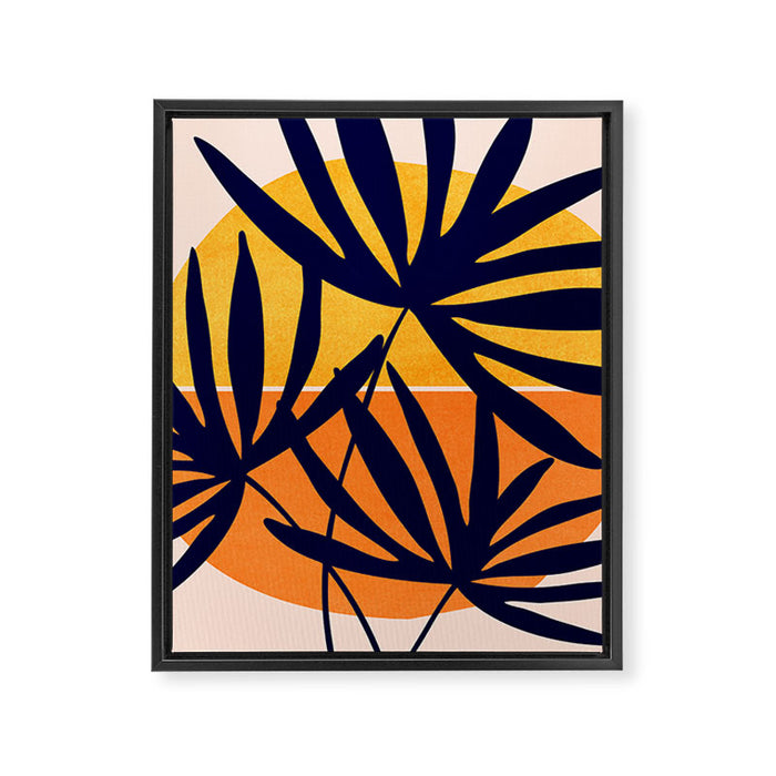 Tropical Retro Sunset Framed Canvas Print Gallery Image 1