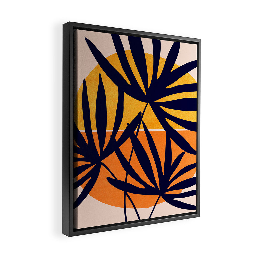 Tropical Retro Sunset Framed Canvas Print Gallery Image 2