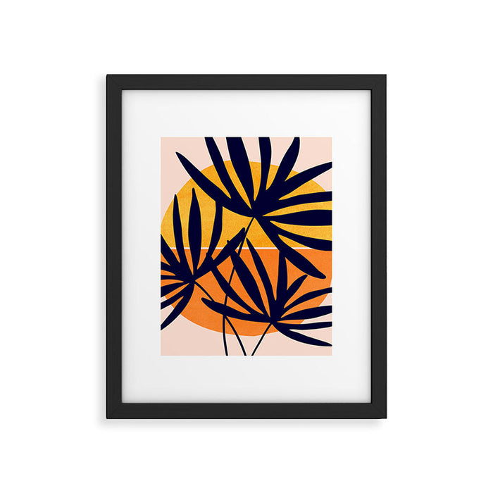 Tropical Retro Sunset Framed Art Print Gallery Image 1