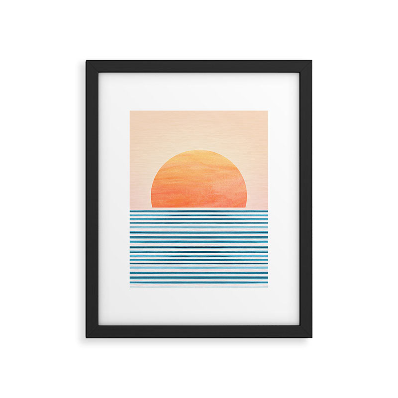 Tropical Sunrise Abstract Landscape Framed Art Print