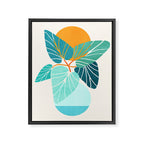 Tropical Symmetry Retro Botanic Framed Canvas Print Gallery Image 6