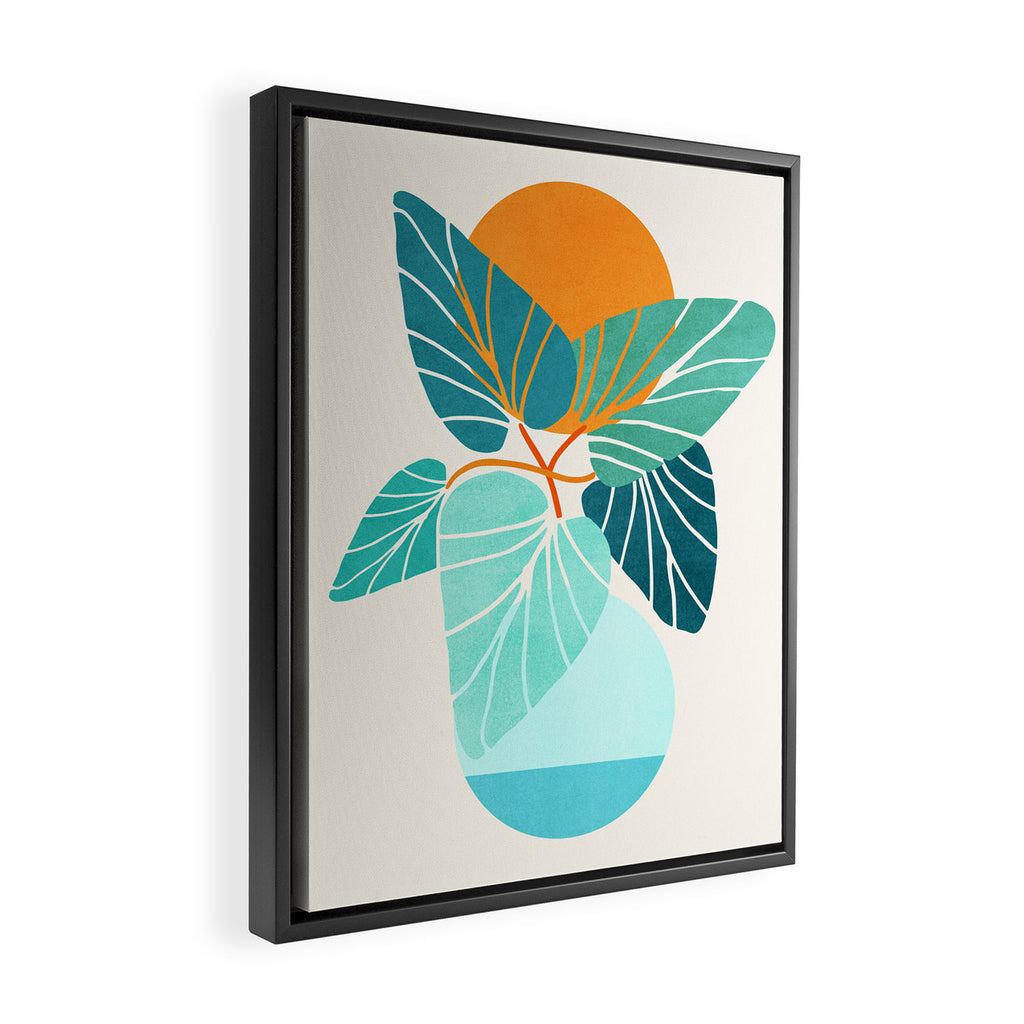 Tropical Symmetry Retro Botanic Framed Canvas Print Gallery Image 2