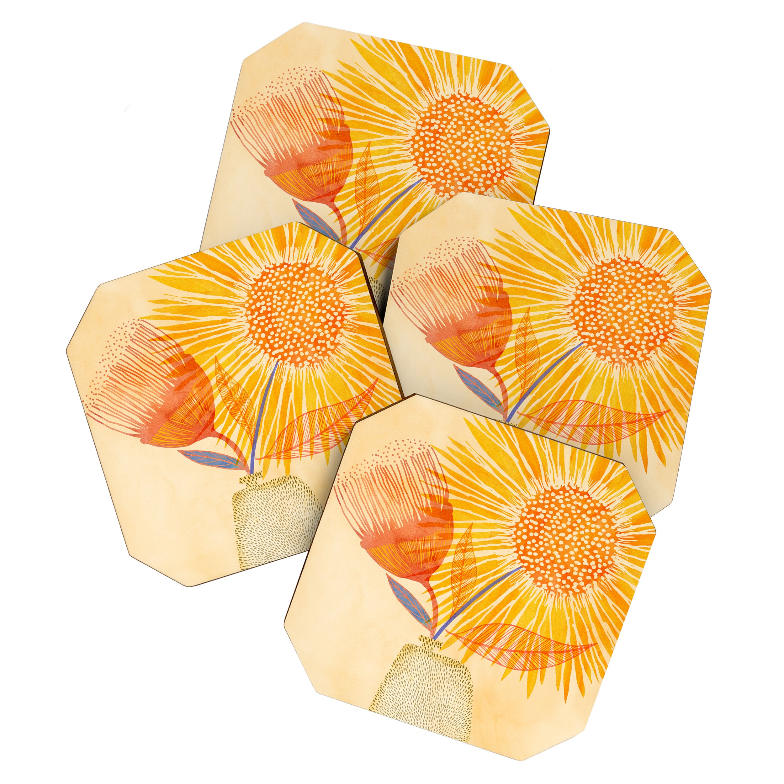 Tuesday Afternoon Sunflowers Still Life Coaster Gallery Image 1