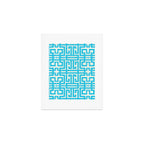 Turquoise Greco Labyrinth - Abstract Geometric Pattern  Art Print Gallery Image 1