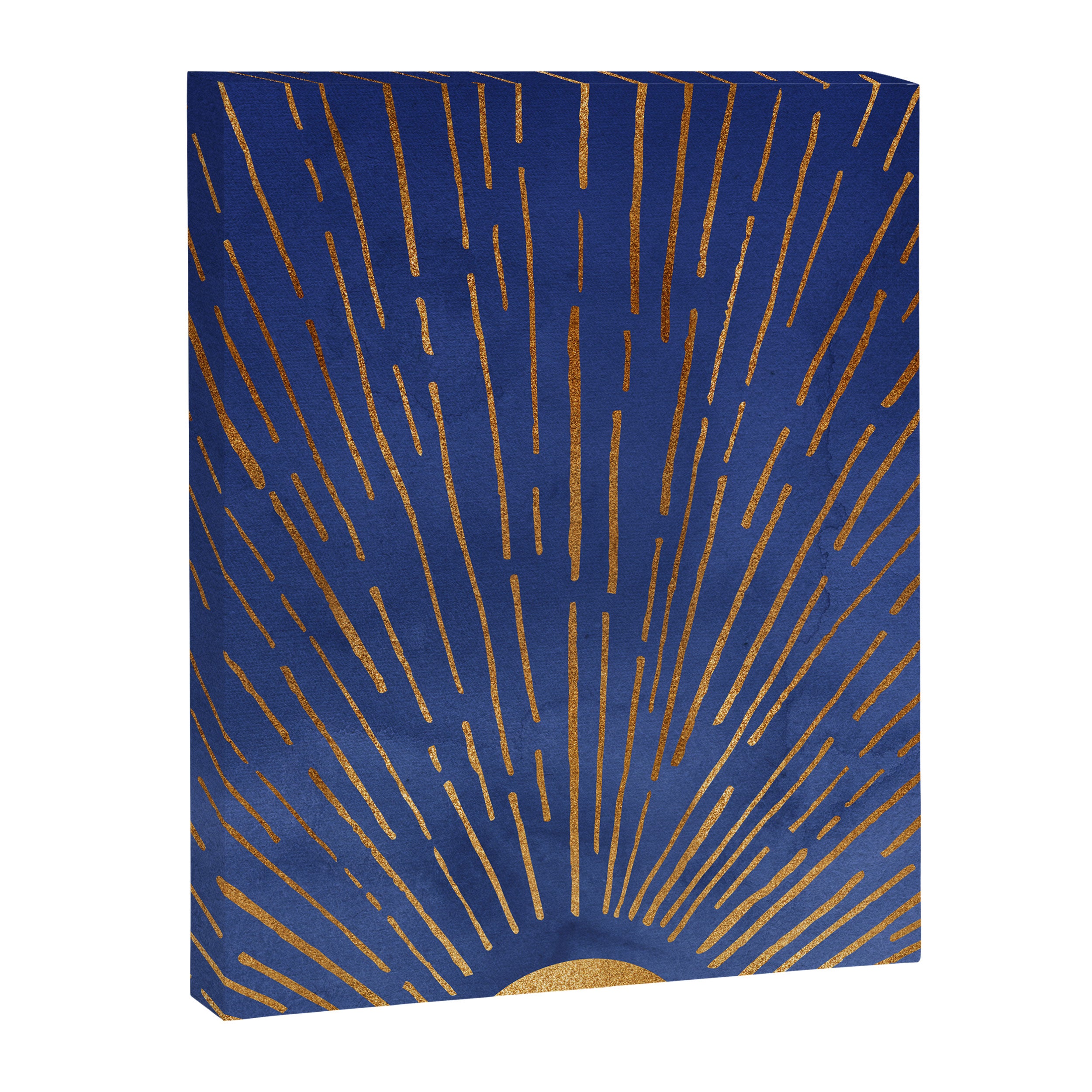 Twilight Blue and Metallic Gold Sunrise Canvas Print Gallery Image 6
