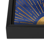 Twilight Blue and Metallic Gold Sunrise Framed Canvas Print Gallery Image 3
