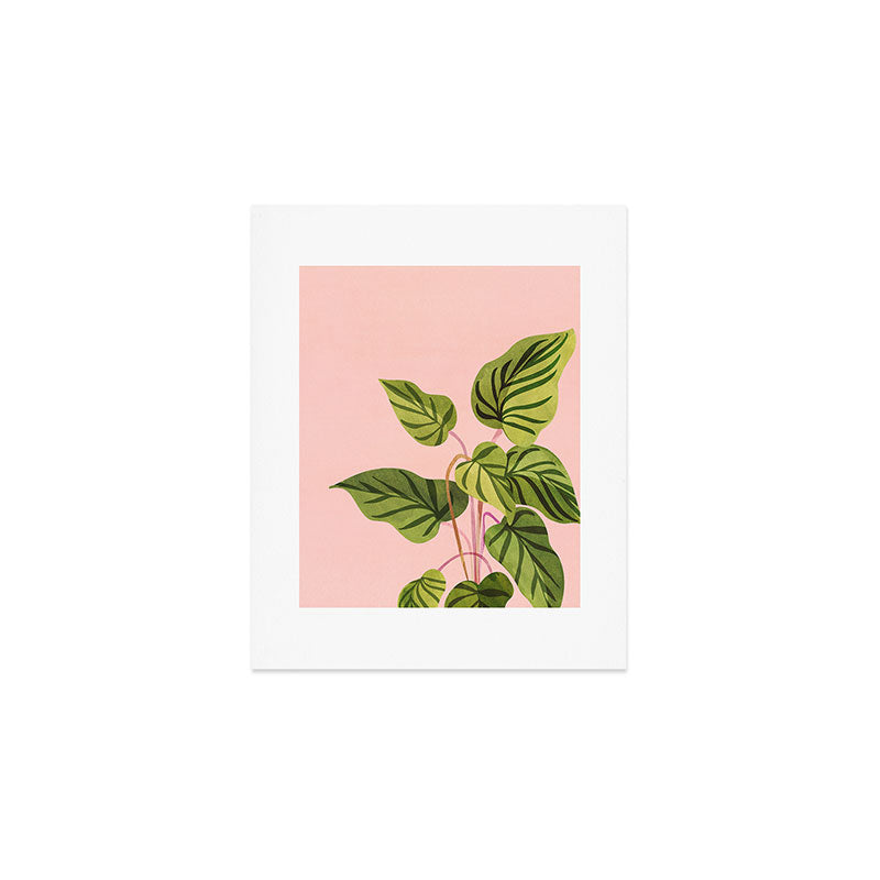 Upstart Pink and Green Houseplant Art Print Gallery Image 1