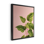 Upstart Pink and Green Houseplant Framed Canvas Print Gallery Image 2
