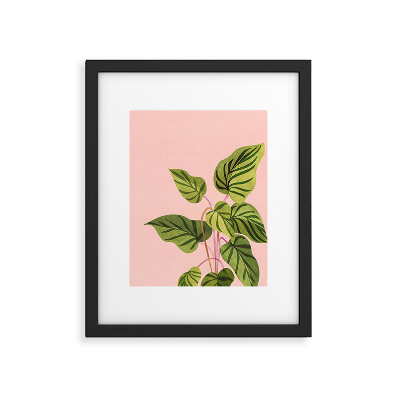 Upstart Pink and Green Houseplant Framed Art Print Gallery Image 5