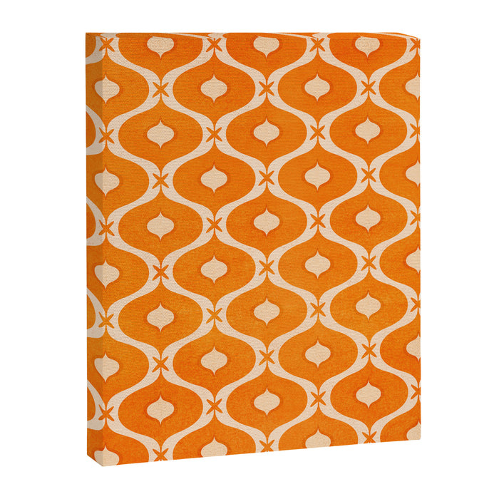Vibrant Orange Ornament Pattern Canvas Print Gallery Image 1