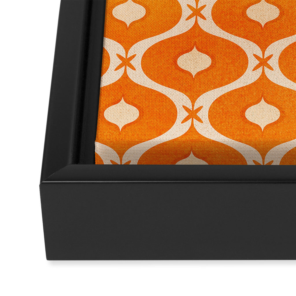 Vibrant Orange Ornament Pattern Framed Canvas Print Gallery Image 3