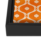Vibrant Orange Ornament Pattern Framed Canvas Print Gallery Image 3
