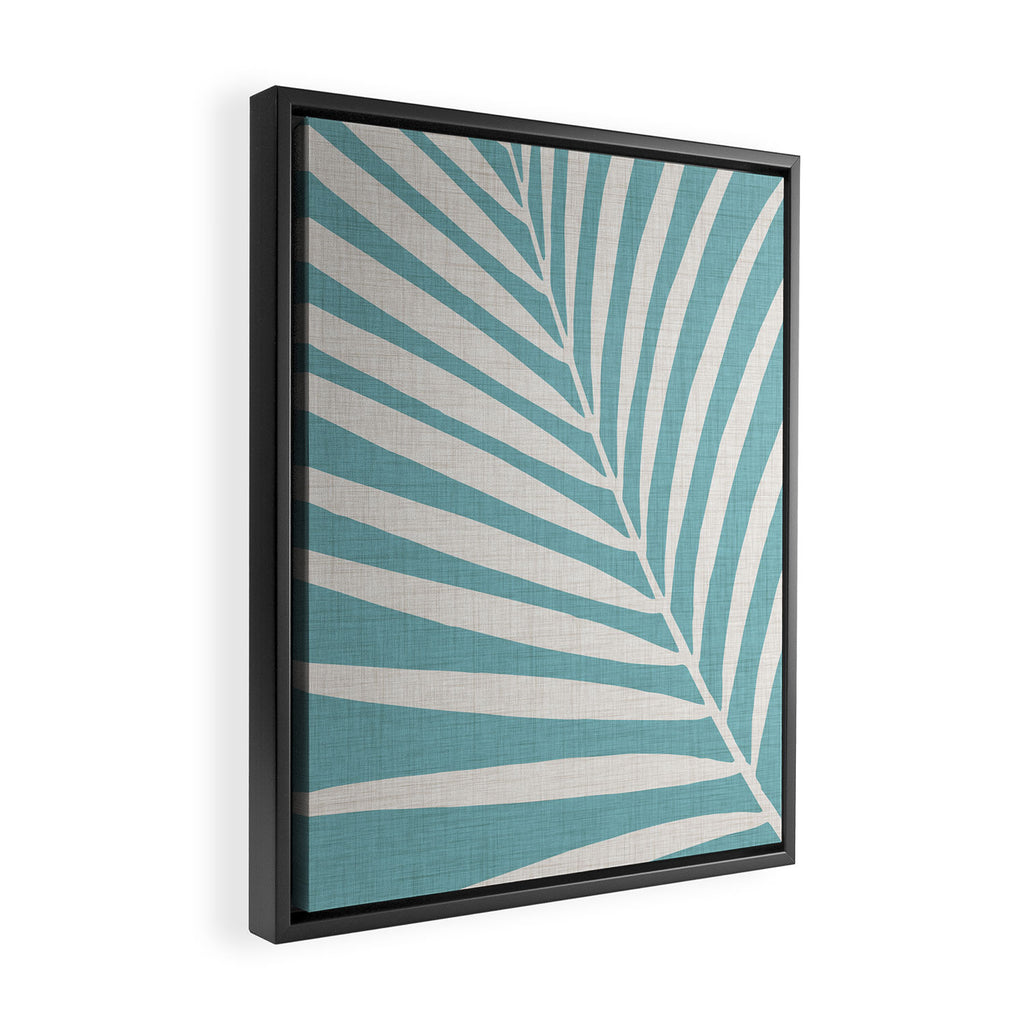 Vintage Palm Frond Silhouette Framed Canvas Print Gallery Image 2