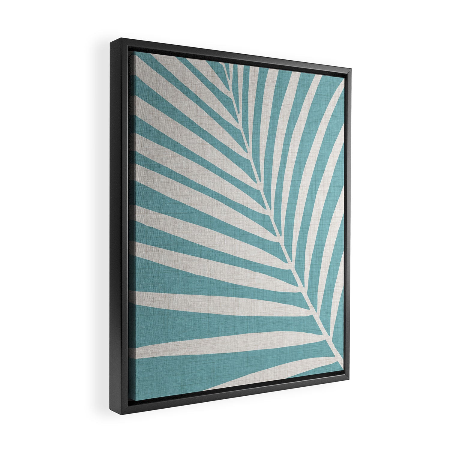 Vintage Palm Frond Silhouette Framed Canvas Print Gallery Image 2