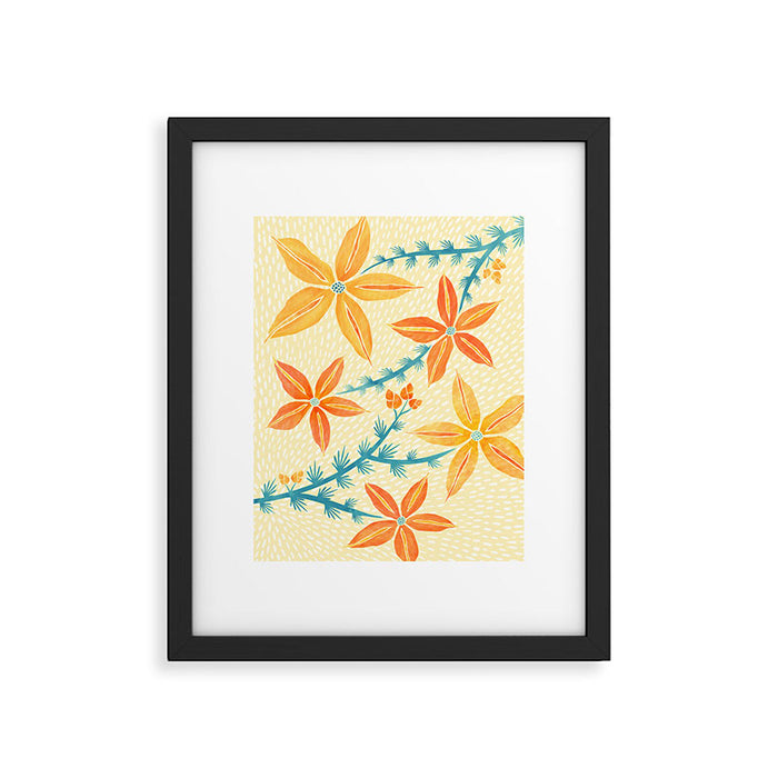 Vintage Tropical Flower Print Framed Art Print Gallery Image 1