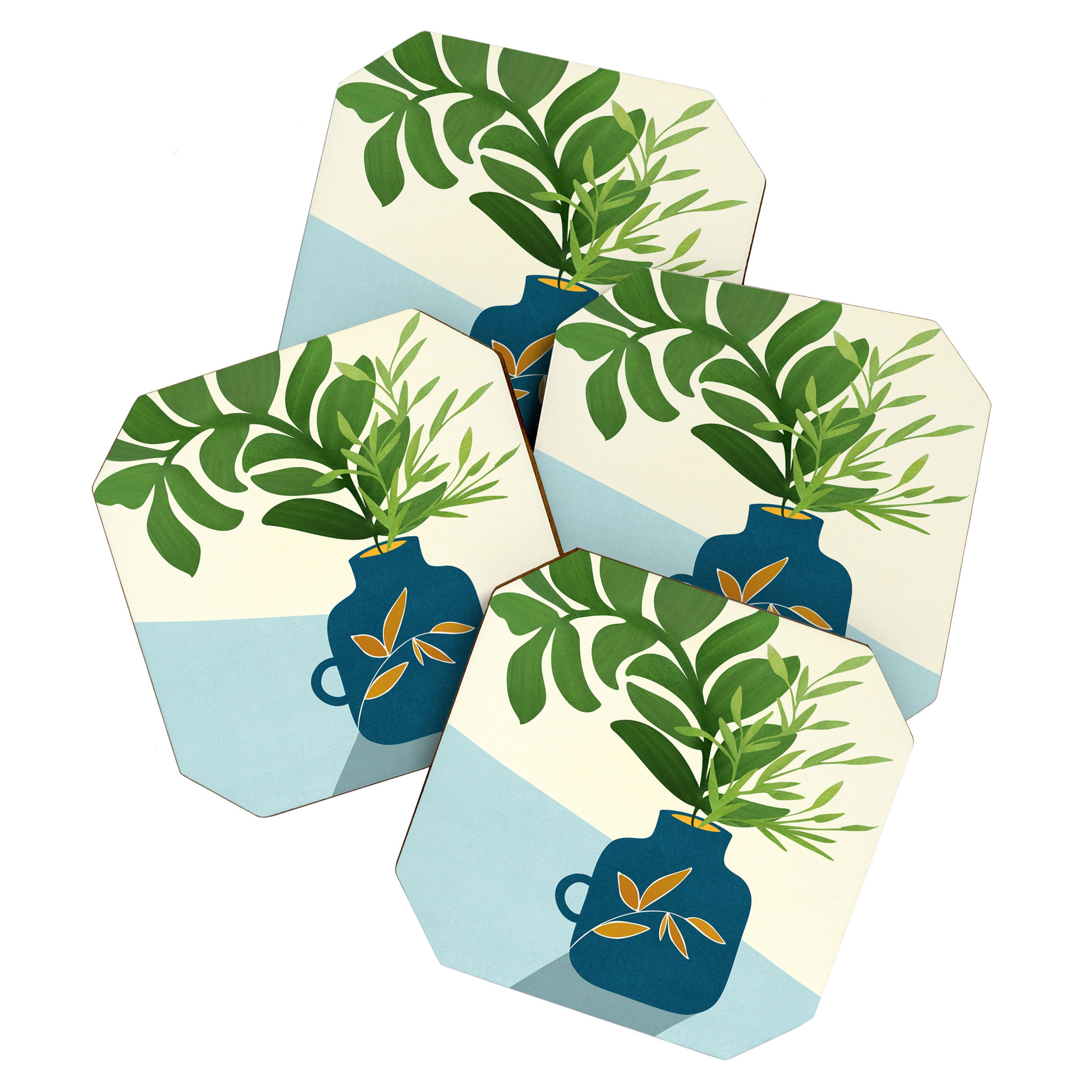 Vintage Window Garden / Botanical Illustration Coaster Gallery Image 1