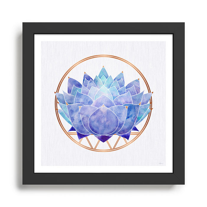 Violet Zen Lotus Flower Watercolor Framed Art Print Gallery Image 1