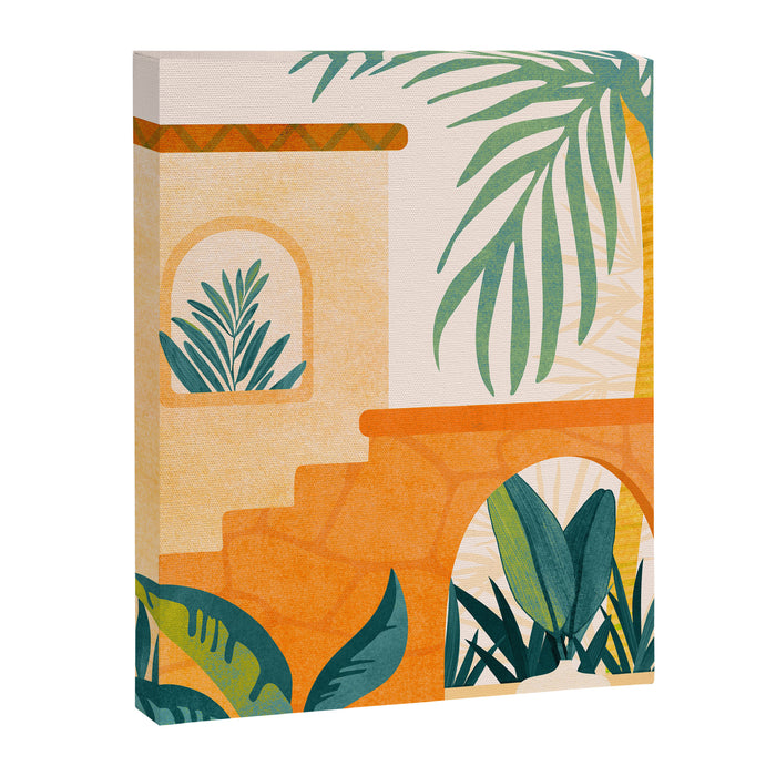 Wandering The Tropical Garden - Colorful Landscape Canvas Print Gallery Image 1